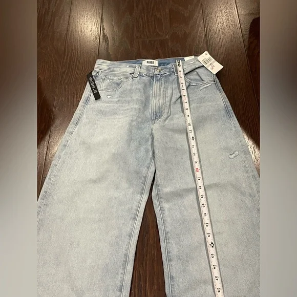 PAIGE Arellia High Rise Wide Leg Cuff Jeans Flower Wash Women Size 27 Tall NEW - Picture 3 of 9